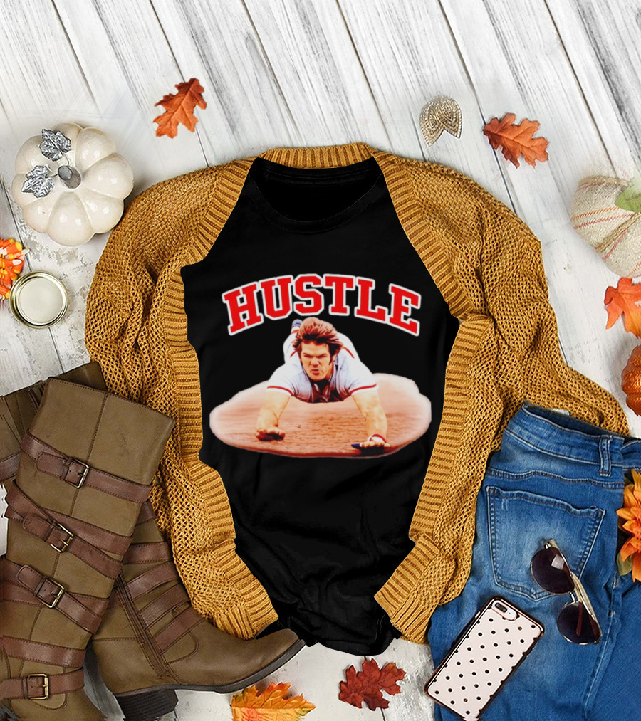 Hustle Baseball Player Diving Slide Action Image T-Shirt