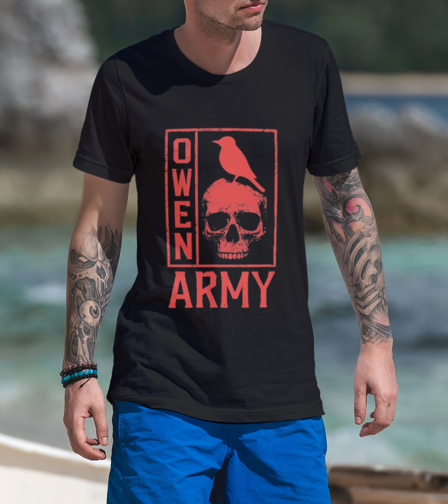 Owen Army Skull With Bird T-Shirt