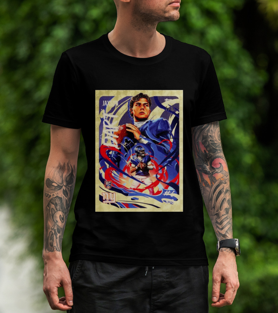 Jaxson Darts RC Ultra Violet Superfractor Topps NY Giants NFL Rookie Card T-Shirt