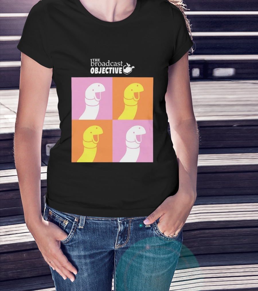 The Broadcast Objective Colorful Cartoon Faces Pop T-Shirt