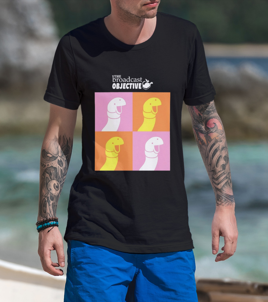 The Broadcast Objective Colorful Cartoon Faces Pop T-Shirt