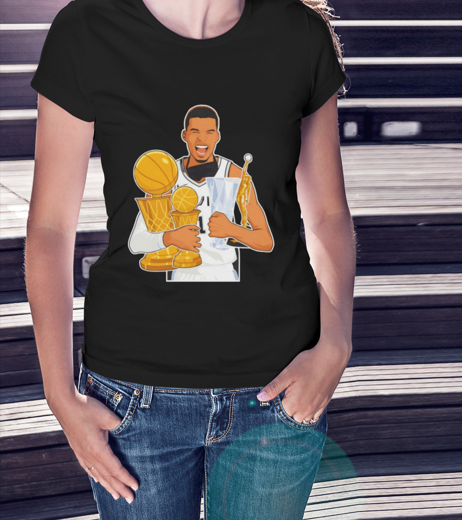 Victor Wembanyama Cartoon Trophy San Antonio Spurs MVP T-Shirt