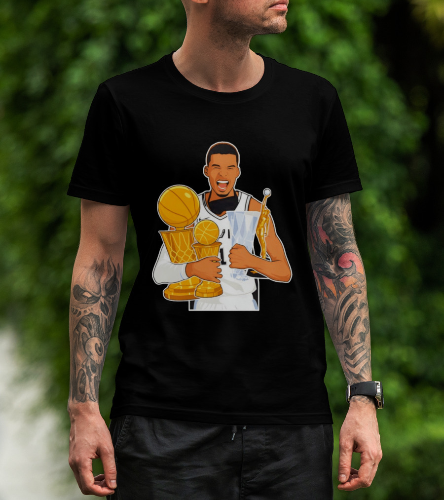 Victor Wembanyama Cartoon Trophy San Antonio Spurs MVP T-Shirt
