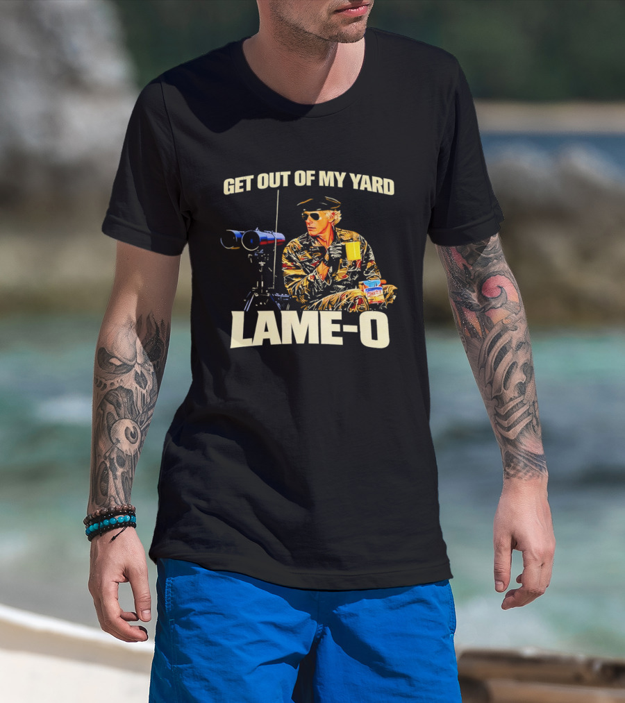 Get Out Of My Yard Lame O Funny Snacking Recliner Vibes T-Shirt