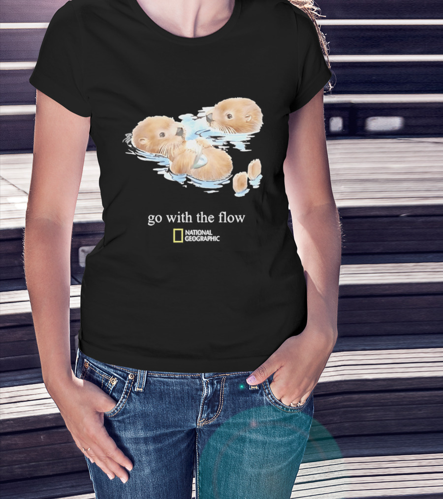 Go With The Flow Otters National Geographic T-Shirt