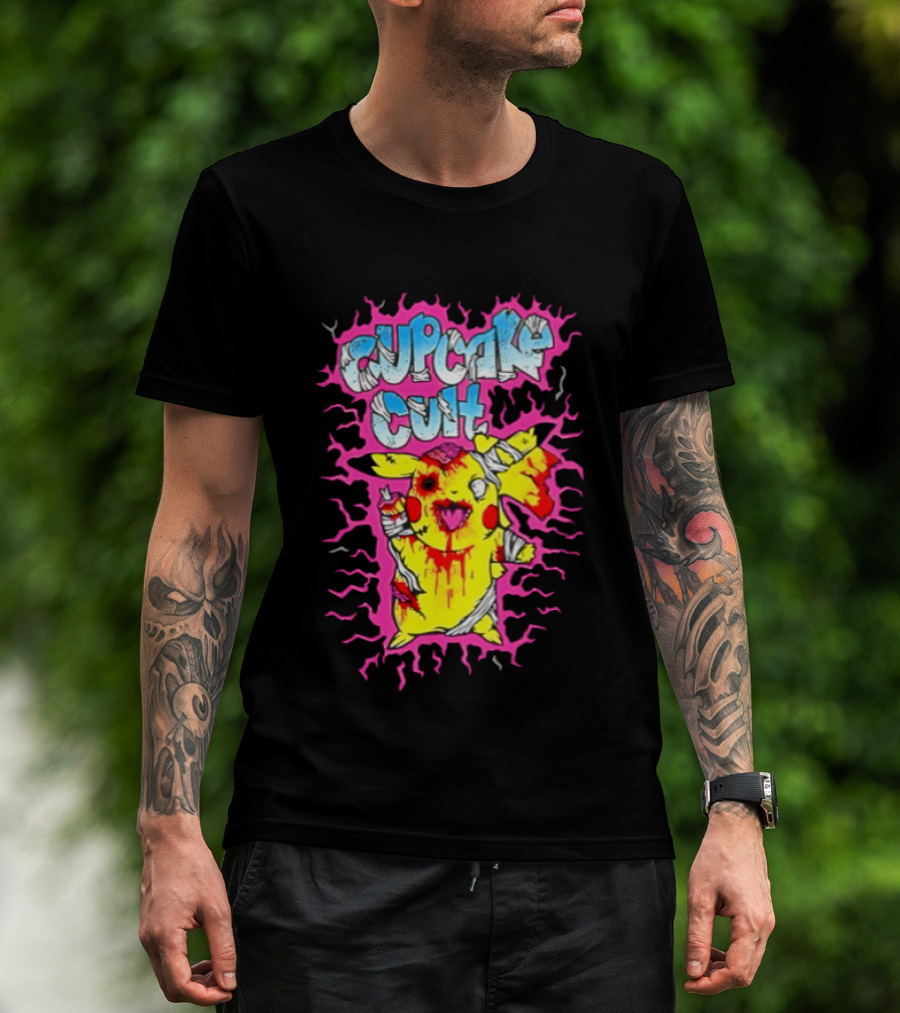 Zombie Pikachu Cupcake Cult Electric Aura Anime Fan Favorite T-Shirt