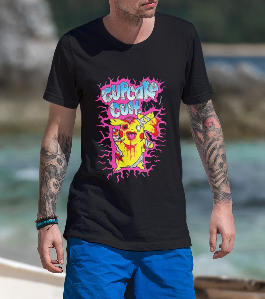 Zombie Pikachu Cupcake Cult Electric Aura Anime Fan Favorite T-Shirt
