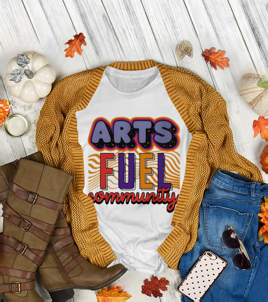 Arts Fuel Community Artswave Bold Colorful T-Shirt