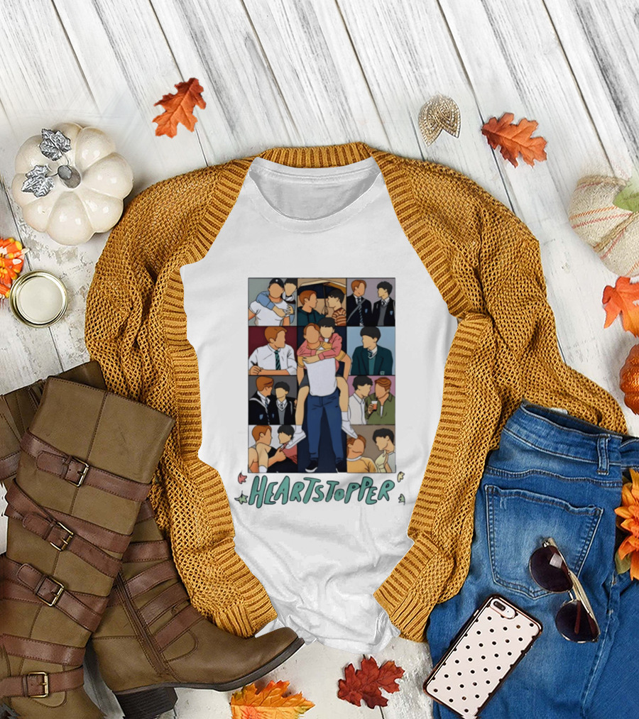 Heartstopper Nick and Charlie Comic Art Eras Tour T-Shirt