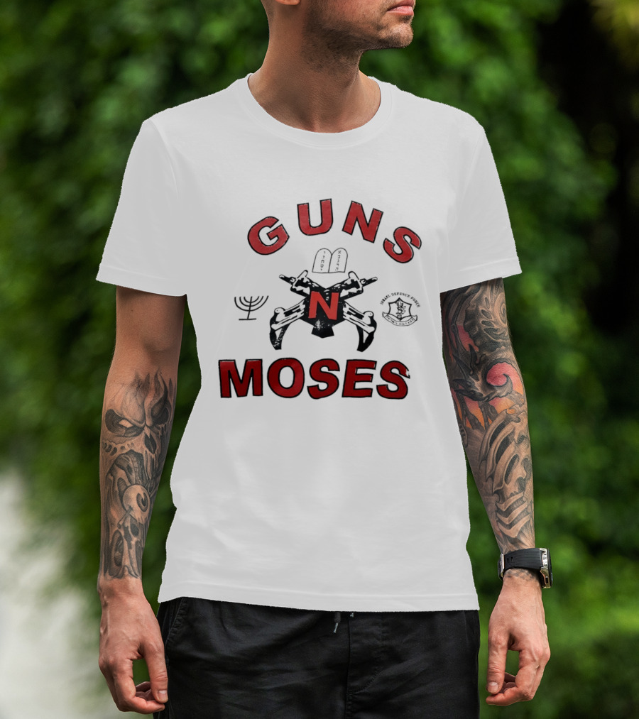 Guns N Moses Menorah Ten Commandments Guns N Roses Band T-Shirt