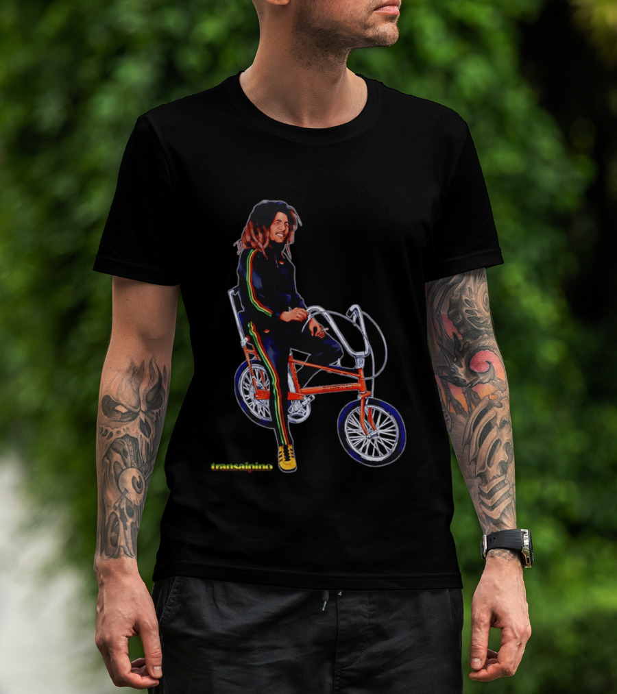Bob Marley Transalpino One Love Bicycle Fashion T-Shirt