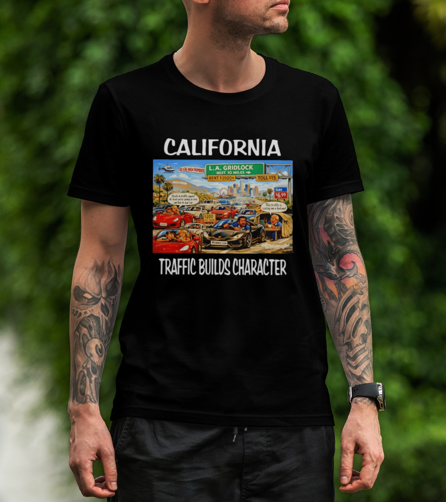 California L.A. Gridlock Hollywood Traffic Adventure T-Shirt