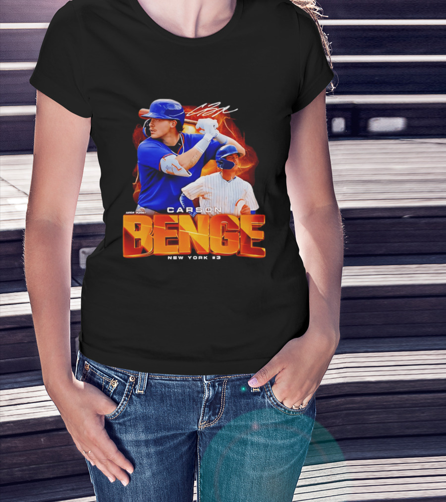Carson Benge New York Mets NYM Baseball Collage T-Shirt