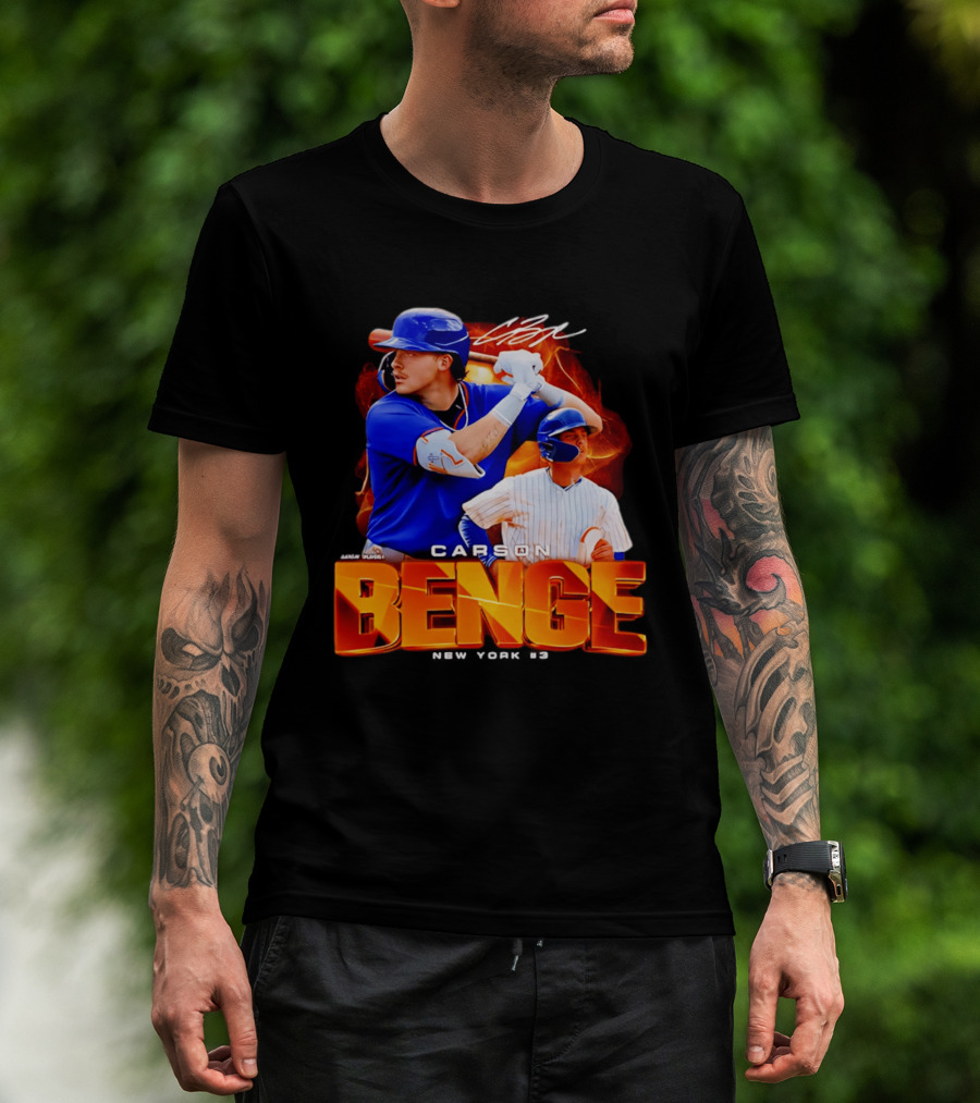 Carson Benge New York Mets NYM Baseball Collage T-Shirt