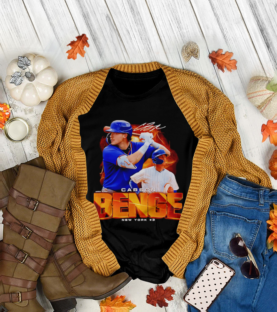 Carson Benge New York Mets NYM Baseball Collage T-Shirt