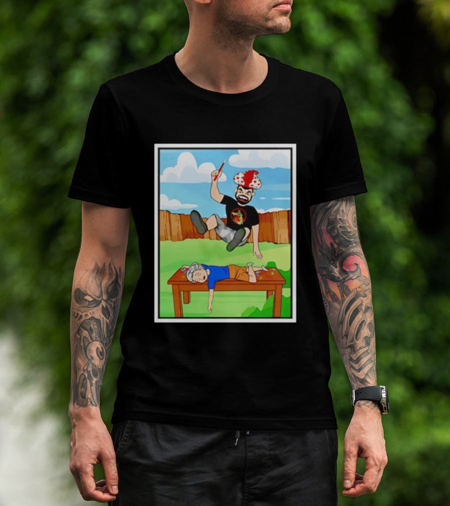 Super Sabu SuperHumman Backyard Wrestling Comic Style Action T-Shirt