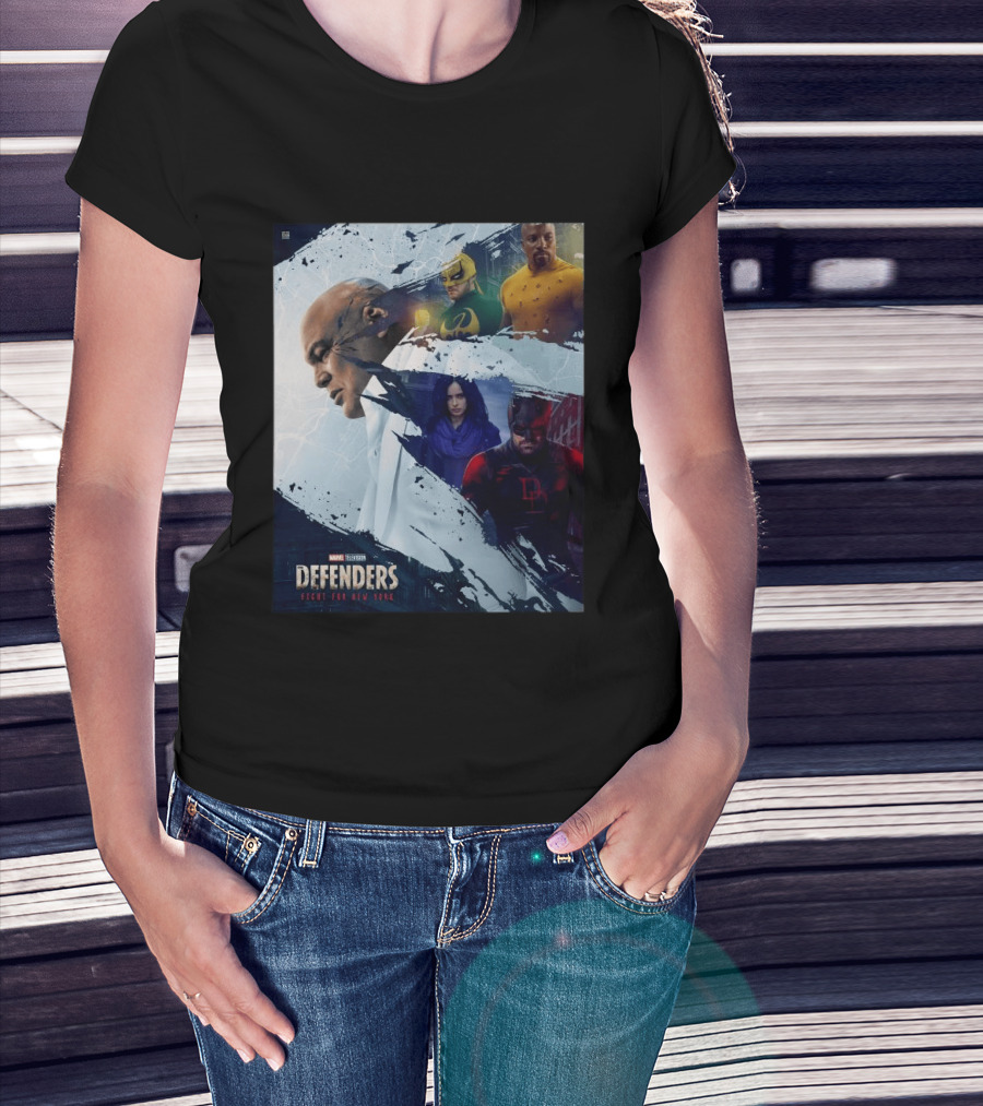 Marvel Television Defenders Fight For New York Heroes Assemble T-Shirt
