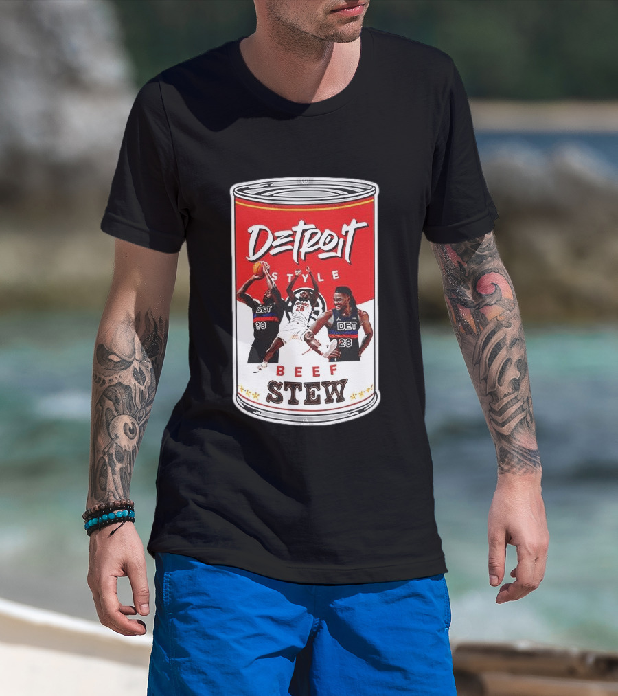 Detroit Style Beef Stew Basketball Can 28 T-Shirt