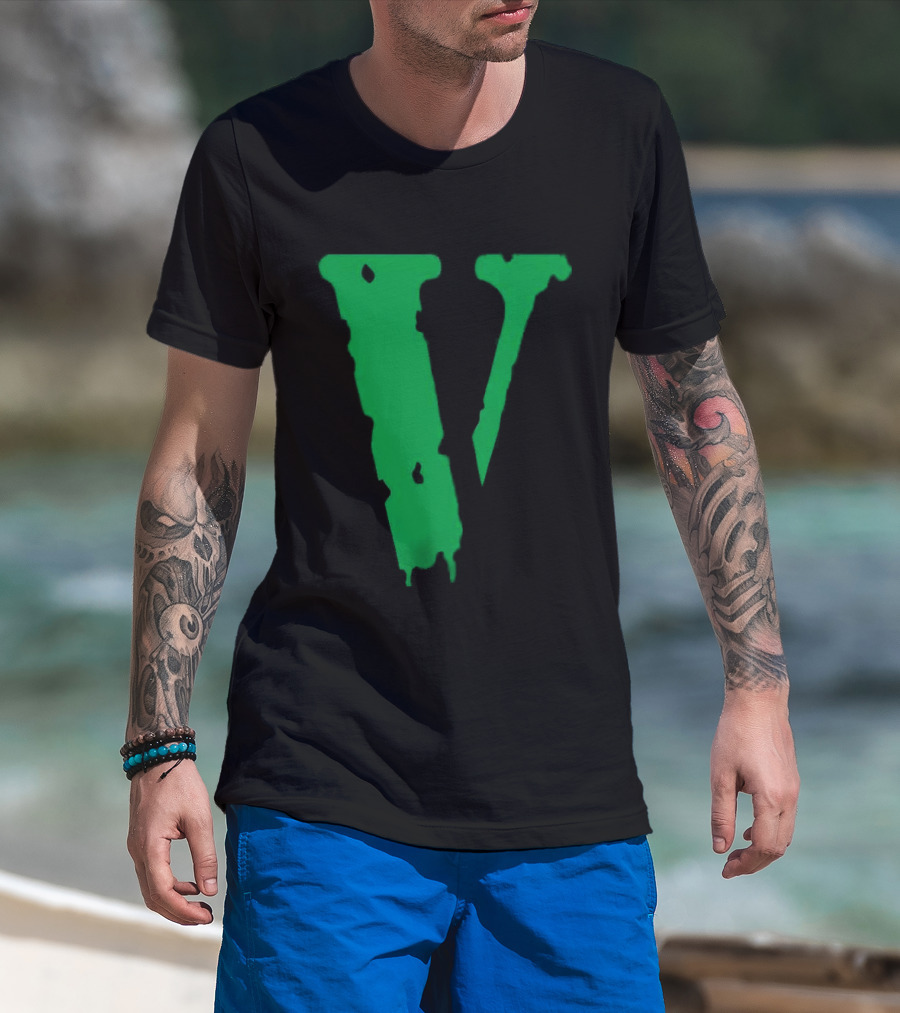 Vlone Friends Dripping Green V T-Shirt