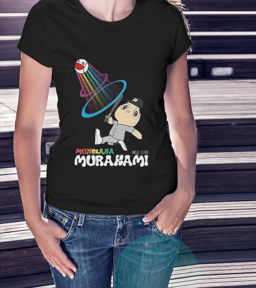 Munetaka Murakami Rainbow Baseball Character Swing T-Shirt