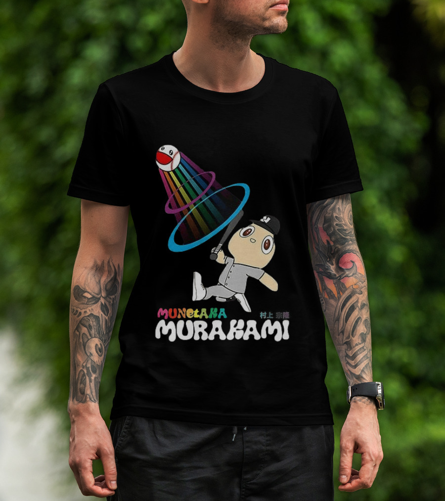 Munetaka Murakami Rainbow Baseball Character Swing T-Shirt