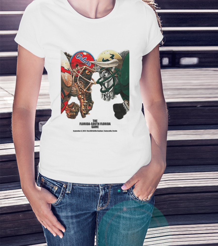Florida Gators Vs South Florida Bulls Rivalry Helmets Showdown T-Shirt