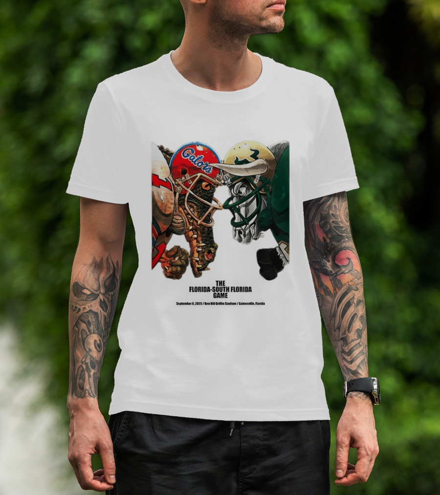 Florida Gators Vs South Florida Bulls Rivalry Helmets Showdown T-Shirt