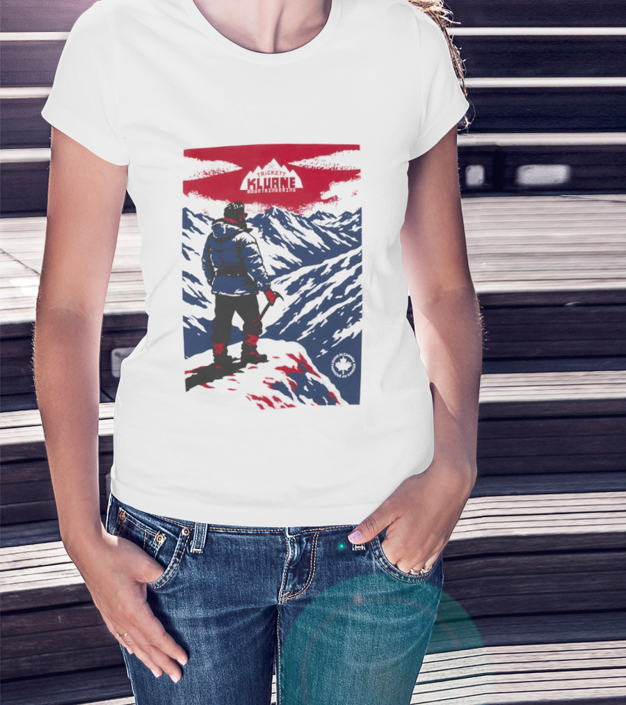 Kluane Mountaineering Adventure By Trickett Featuring Majestic Mountain Landscape T-Shirt