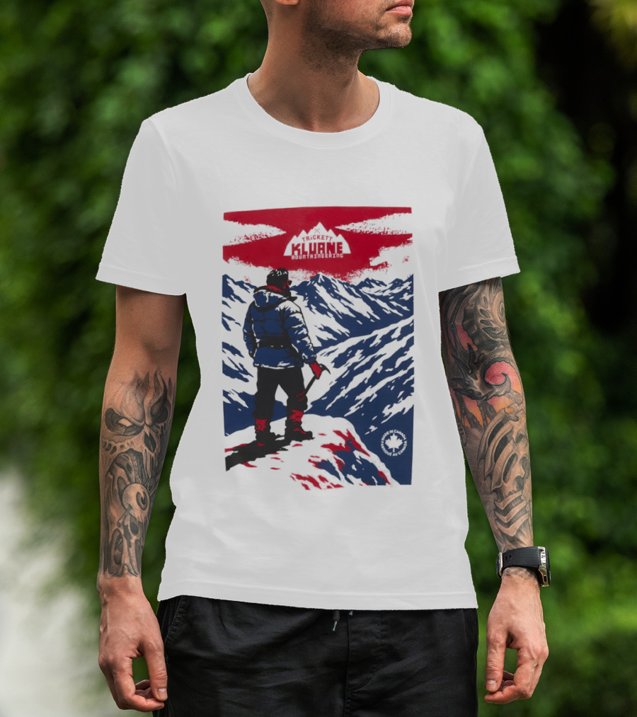 Kluane Mountaineering Adventure By Trickett Featuring Majestic Mountain Landscape T-Shirt