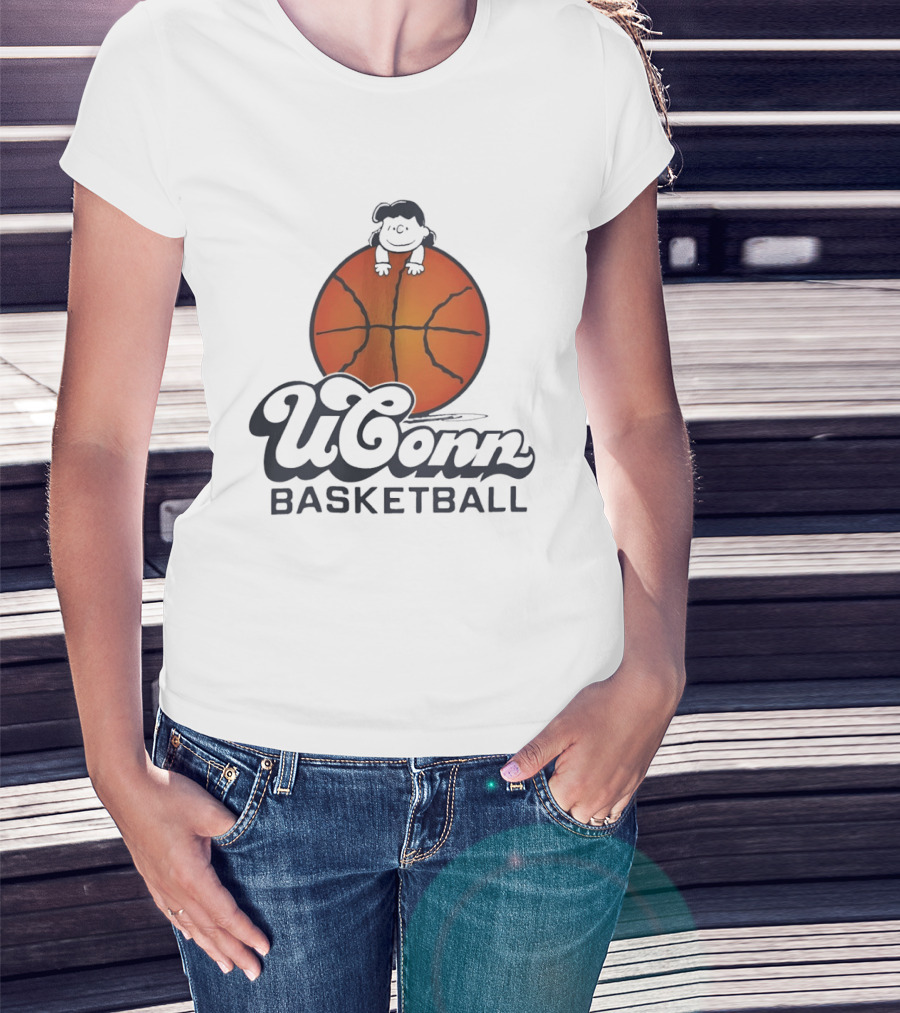 Peanuts X UConn Huskies Lucy Basketball UConn Basketball T-Shirt