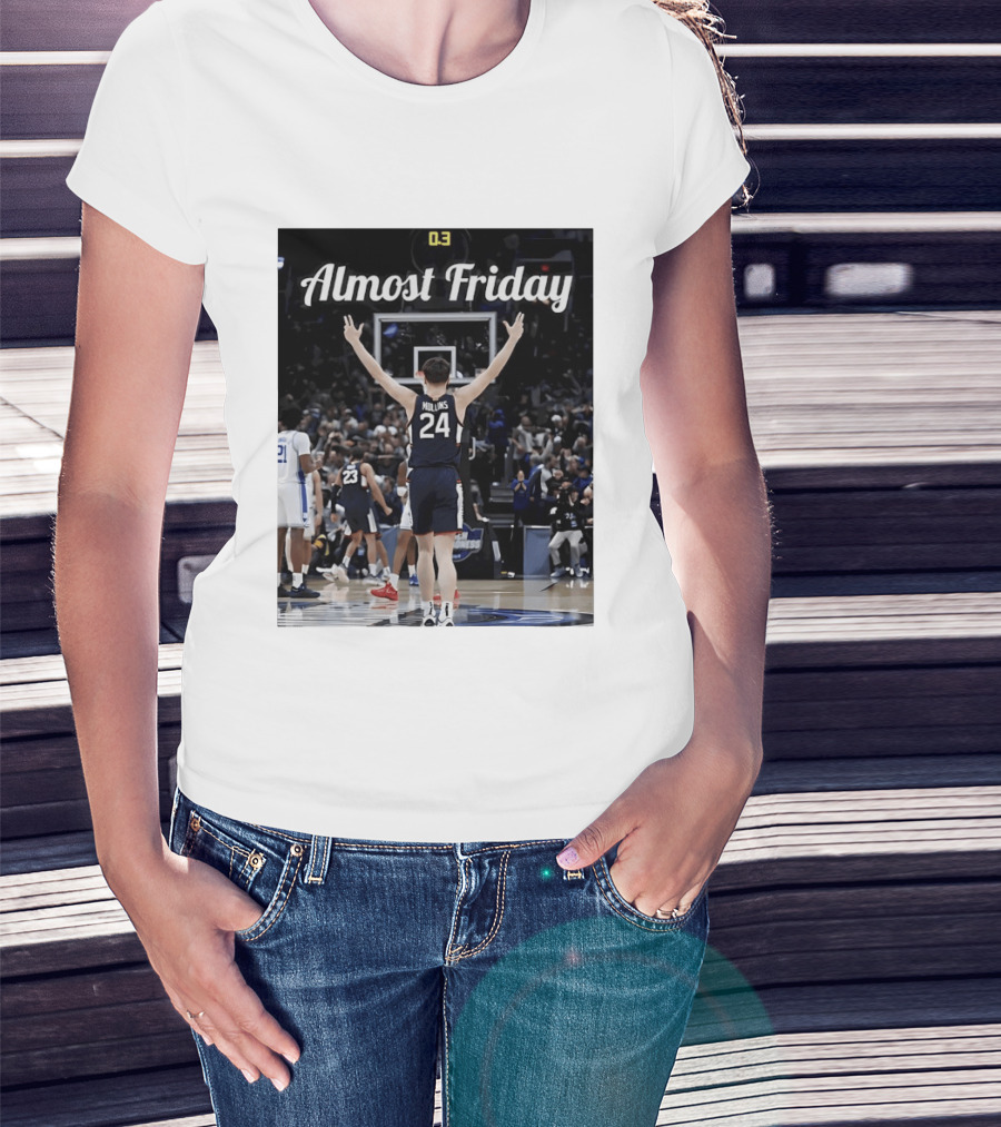 UConn Huskies March Madness Almost Friday Basketball Court Triumph T-Shirt