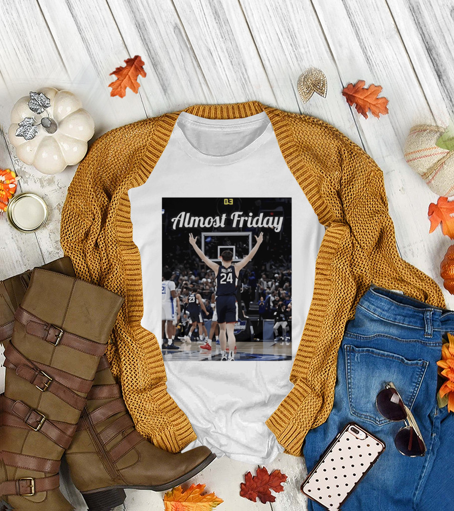 UConn Huskies March Madness Almost Friday Basketball Court Triumph T-Shirt