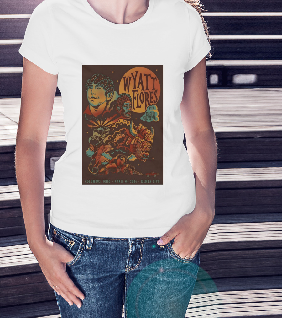 Wyatt Flores With Kashus Culpepper Columbus Ohio April 4 2026 Kemba Live Event T-Shirt