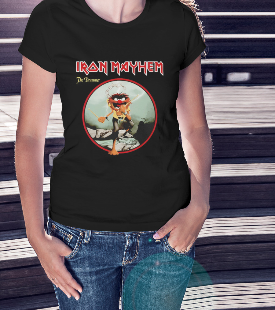 Animal The Muppets Iron Mayhem Rock Band Drummer T-Shirt