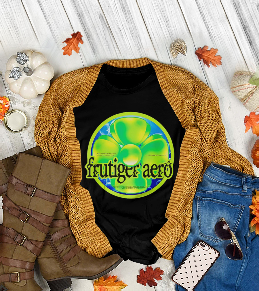Frutiger Aero Psychedelic Neon Flower T-Shirt