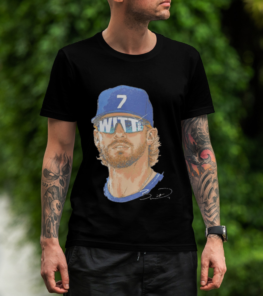Bobby Witt Jr Kansas City Royals Sunglasses Blue Cap Number 7 T-Shirt