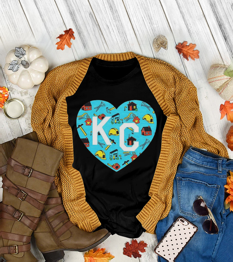 Habitat for Humanity Kansas City KC Heart with Tools and Houses T-Shirt