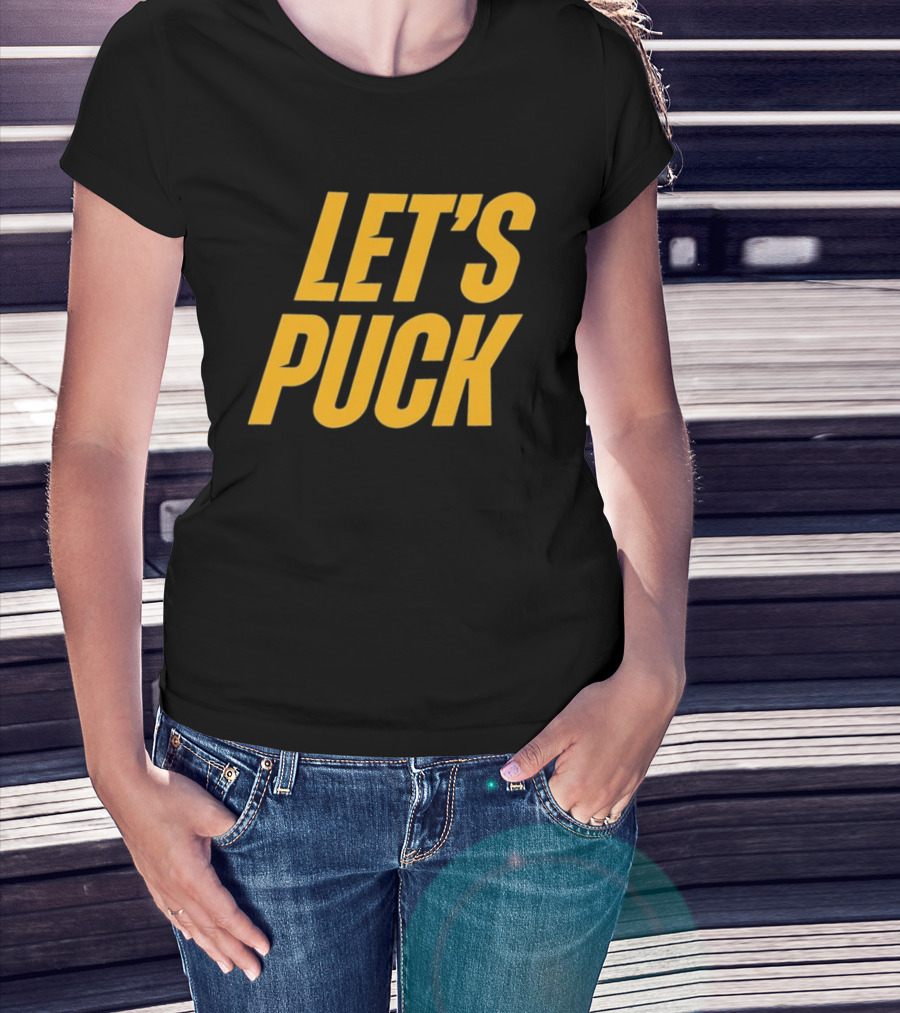Heated Rivalry Let's Puck Bold Yellow T-Shirt