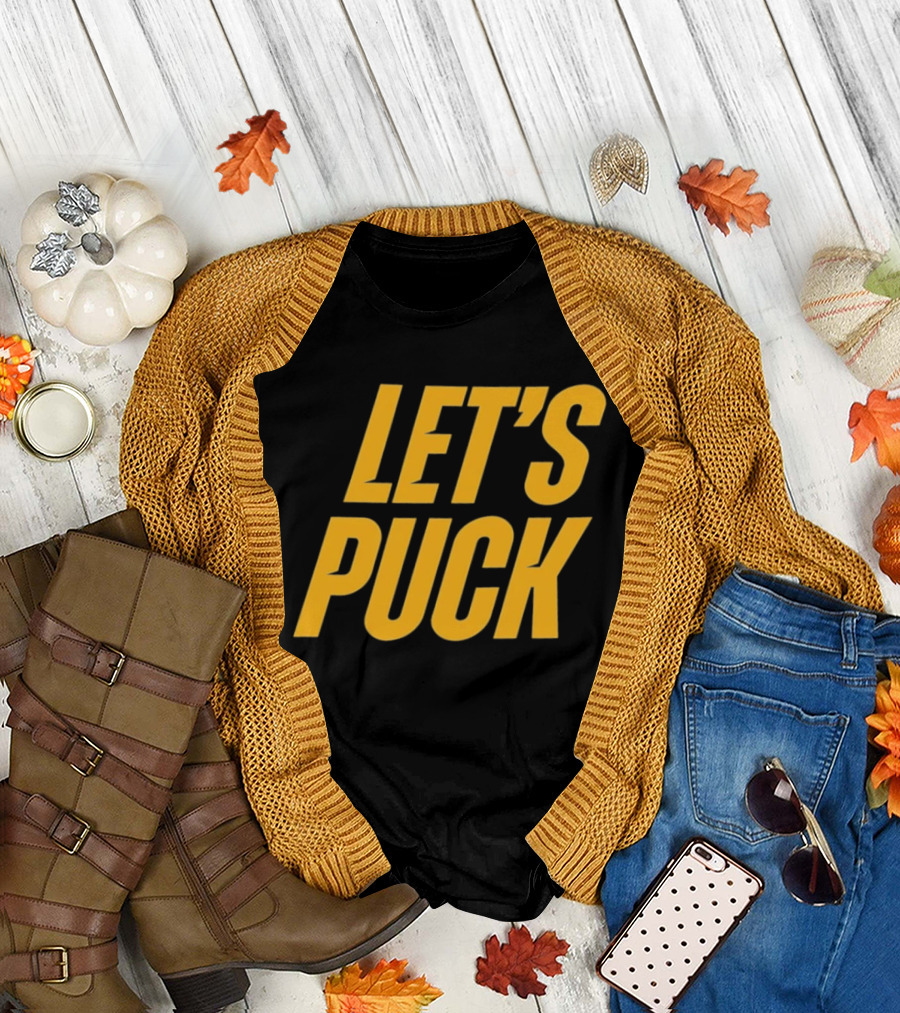 Heated Rivalry Let's Puck Bold Yellow T-Shirt
