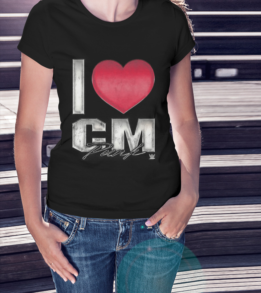 CM Punk I Heart WWE Love T-Shirt