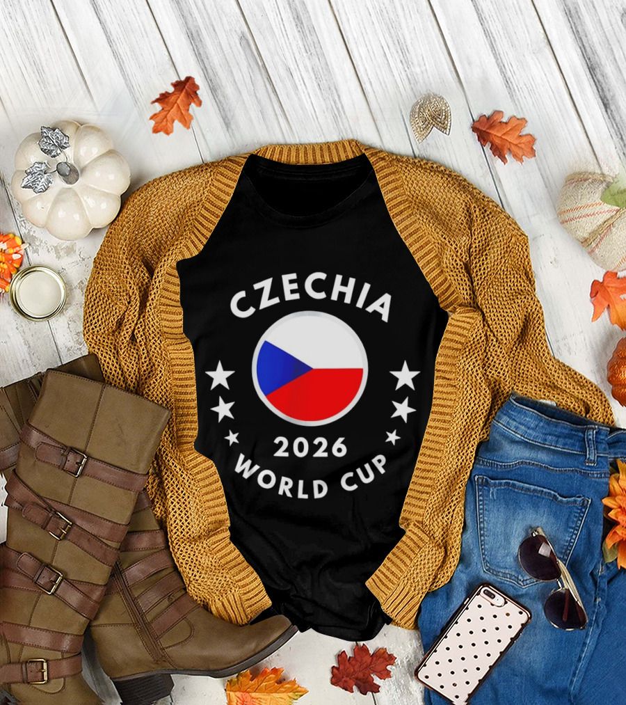 Czechia 2026 World Cup Czech Flag Soccer Stars T-Shirt