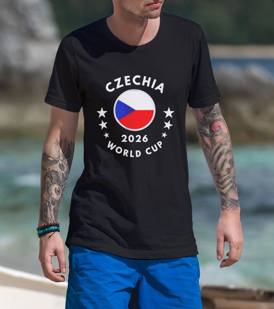 Czechia 2026 World Cup Czech Flag Soccer Stars T-Shirt