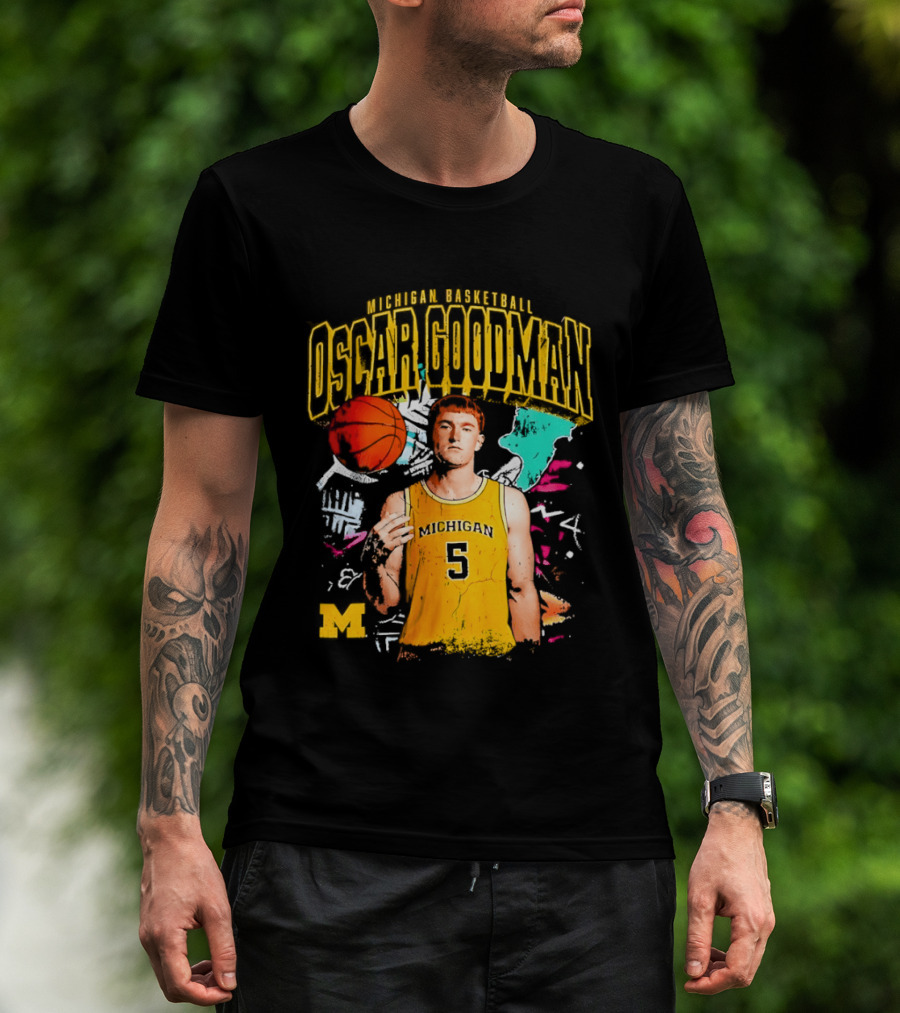 Oscar Goodman 5 Michigan Basketball Wolverines Player 2026 T-Shirt
