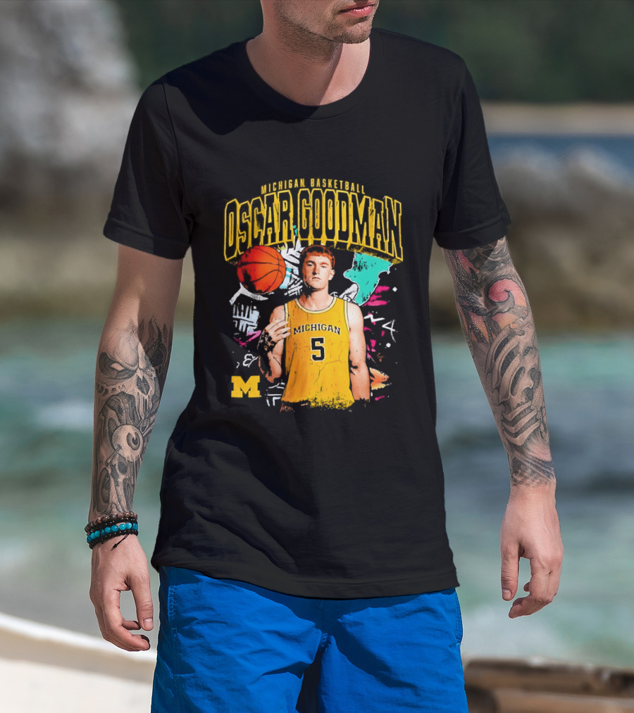 Oscar Goodman 5 Michigan Basketball Wolverines Player 2026 T-Shirt