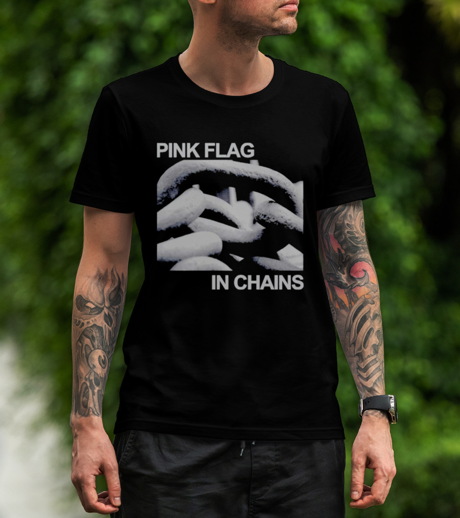 Pink Flag In Chains Bold Chain T-Shirt
