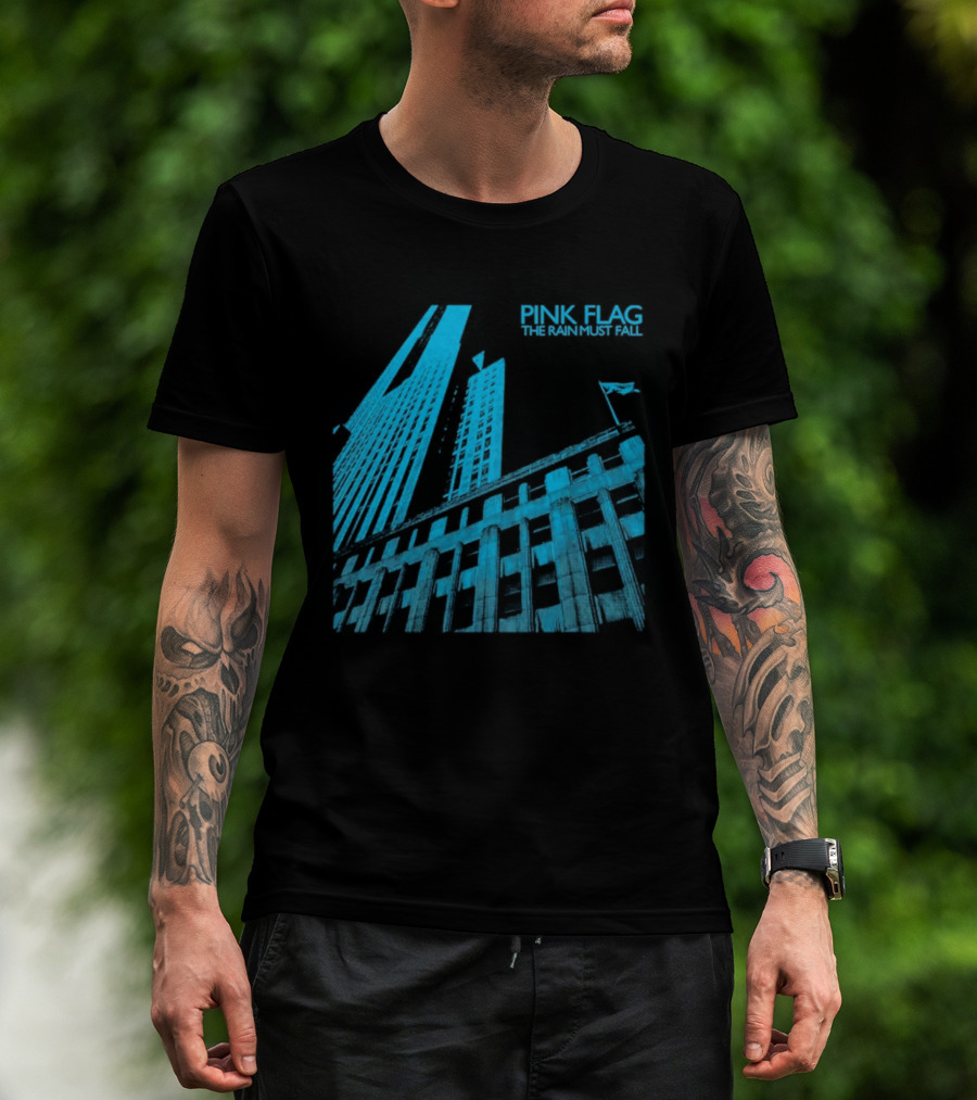 Pink Flag The Rain Must Fall Building Structure With Sailing Boat Mast T-Shirt