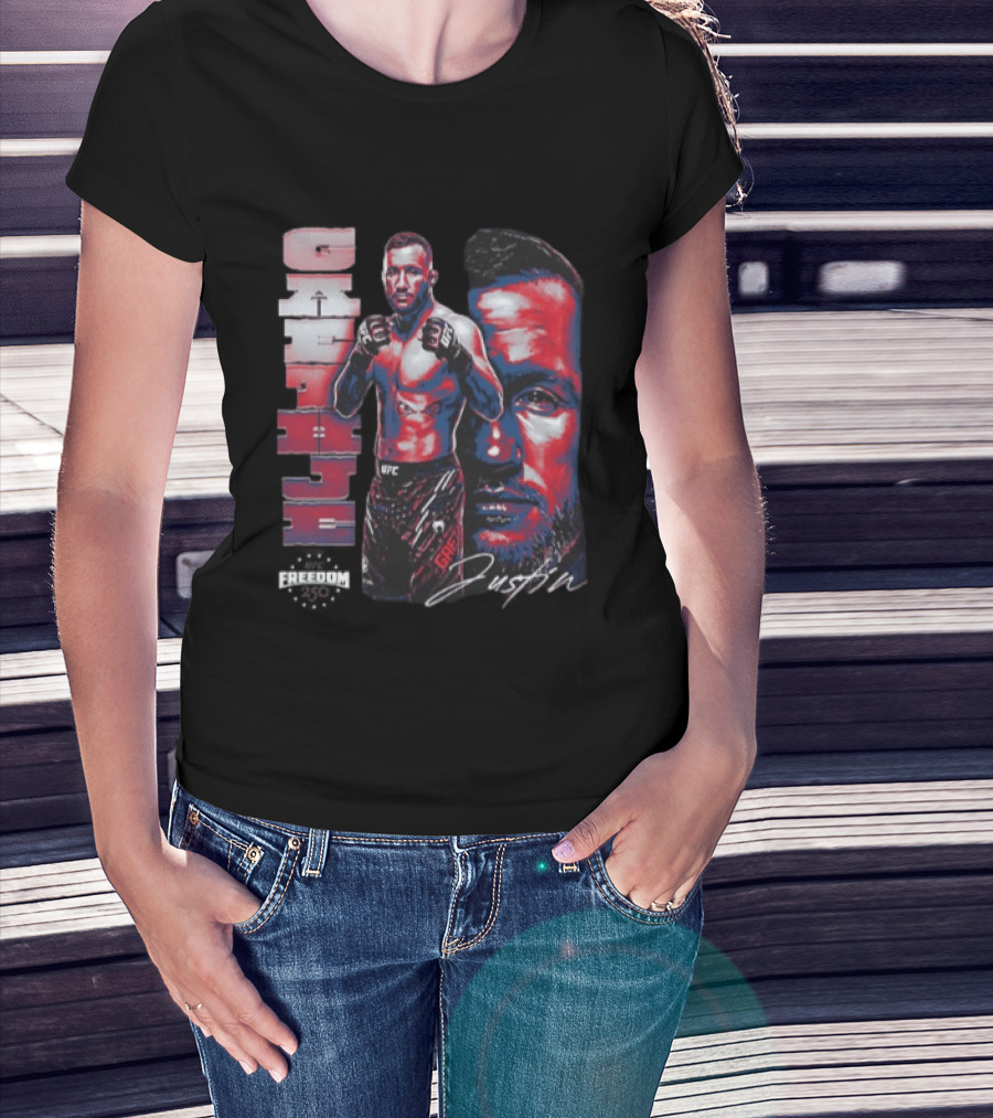Justin Gaethje UFC Fighter Portrait And Name T-Shirt