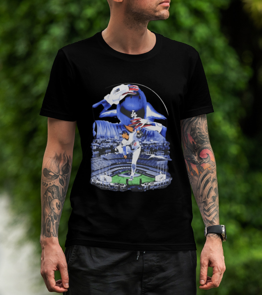 Shohei Ohtani Los Angeles Dodgers Stadium Player Action And Team Spirit T-Shirt