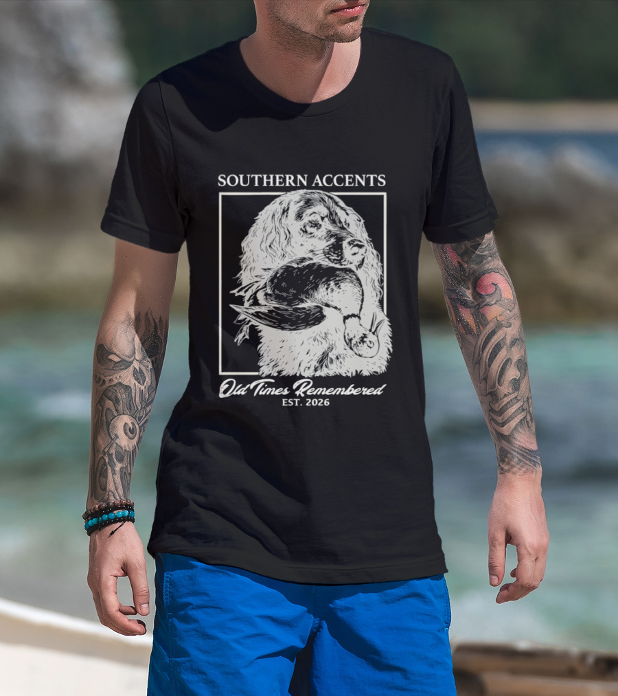Southern Accents Old Times Remembered EST 2026 Vintage Style Bird Motif T-Shirt