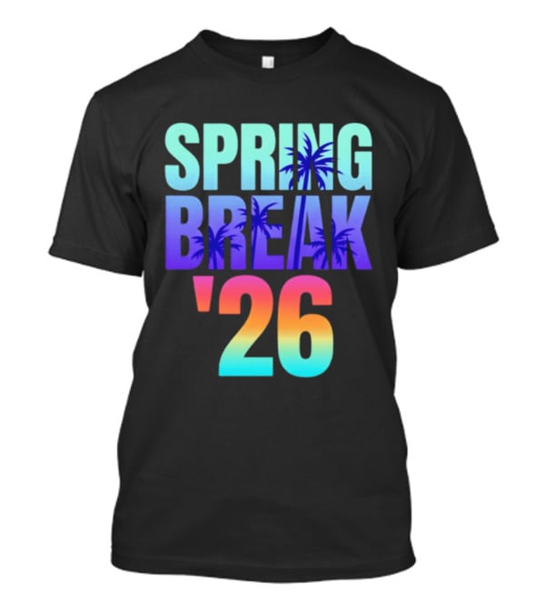 Spring Break '26 Sunset Palm Trees Ocean Vibes T-Shirt